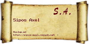 Sipos Axel névjegykártya